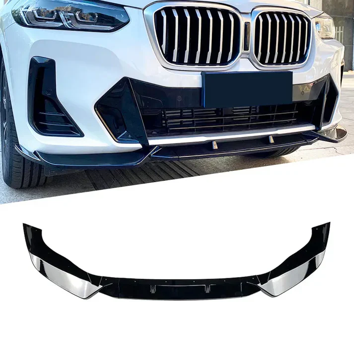 BM X3 G01 LCI Facelift front lip spoiler – Gloss Black - Image 3