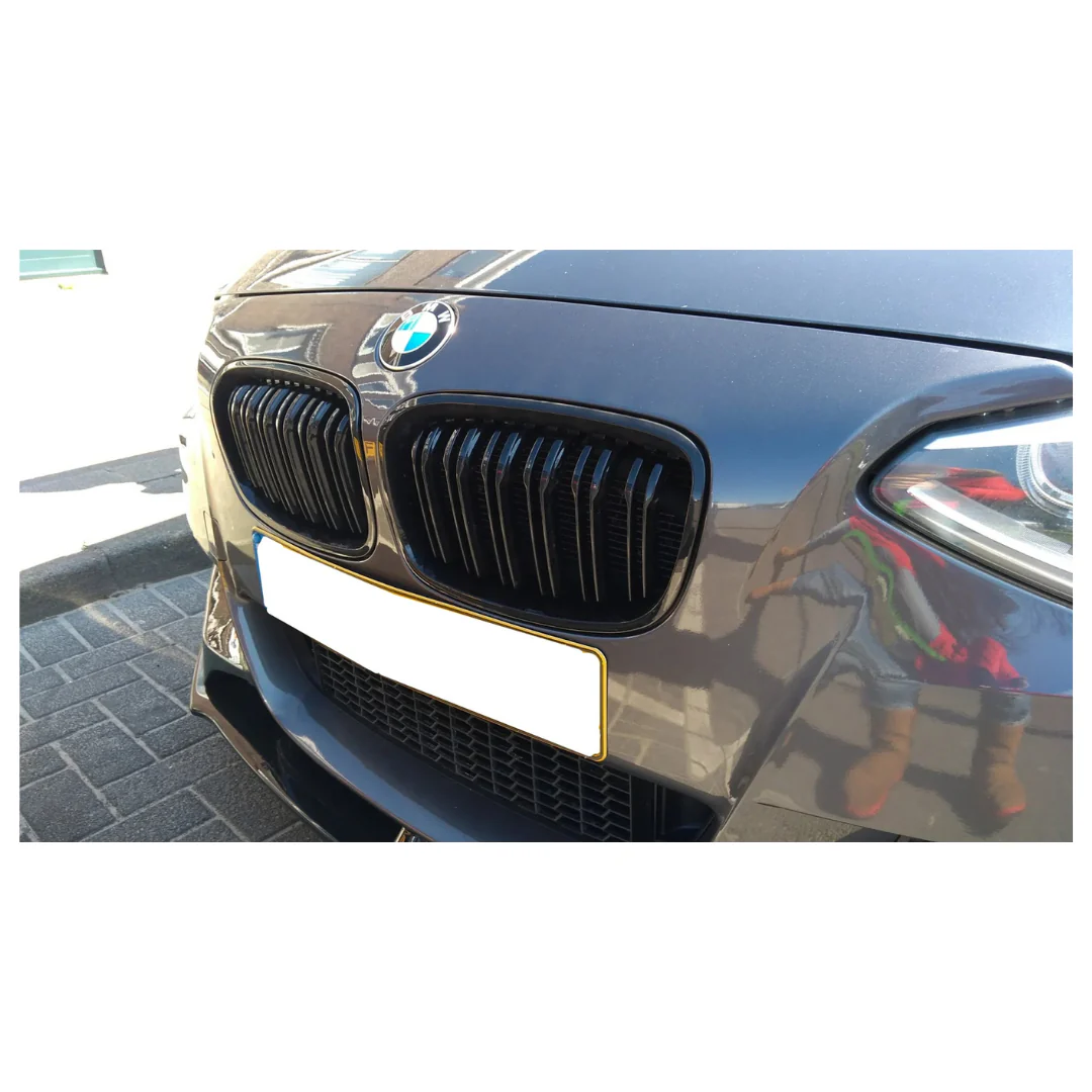BM F20 PRE-LCI DOUBLE SLAT GLOSS BLACK KIDNEY GRILLS (non oem) - Image 2