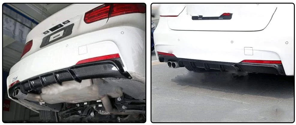 BM F30 CARBON FIBRE REAR DIFFUSER SINGLE OUTLET EXHAUST (non oem) - Image 2