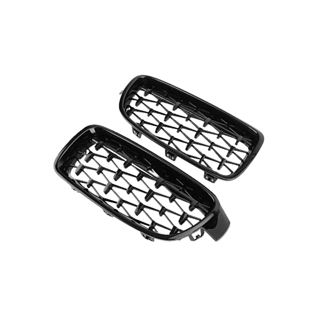BM F30 DIAMOND GLOSS BLACK KIDNEY GRILLS (non oem) - Image 2