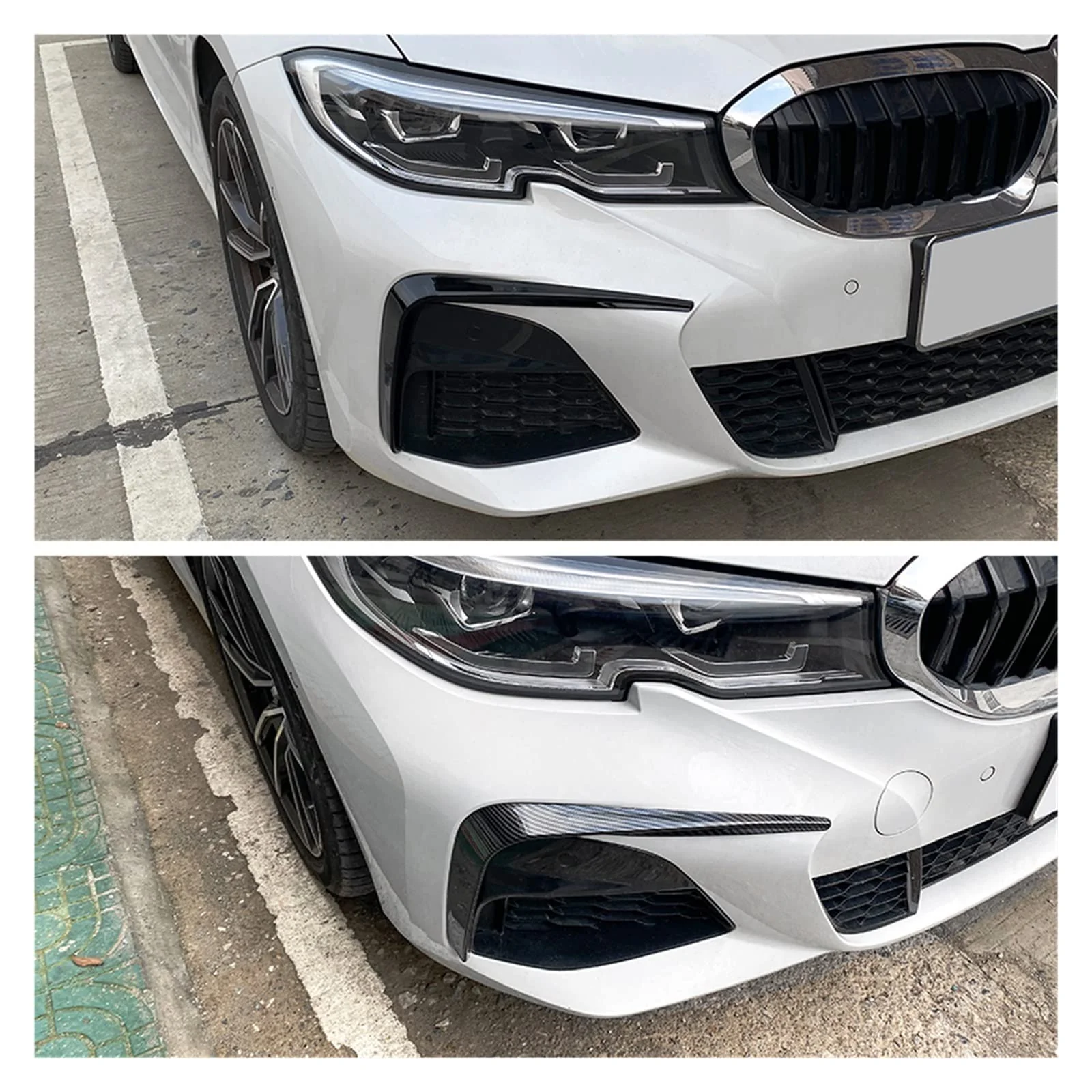 BM G20 GLOSS BLACK FRONT BUMPER CANARDS (non oem) - Image 2
