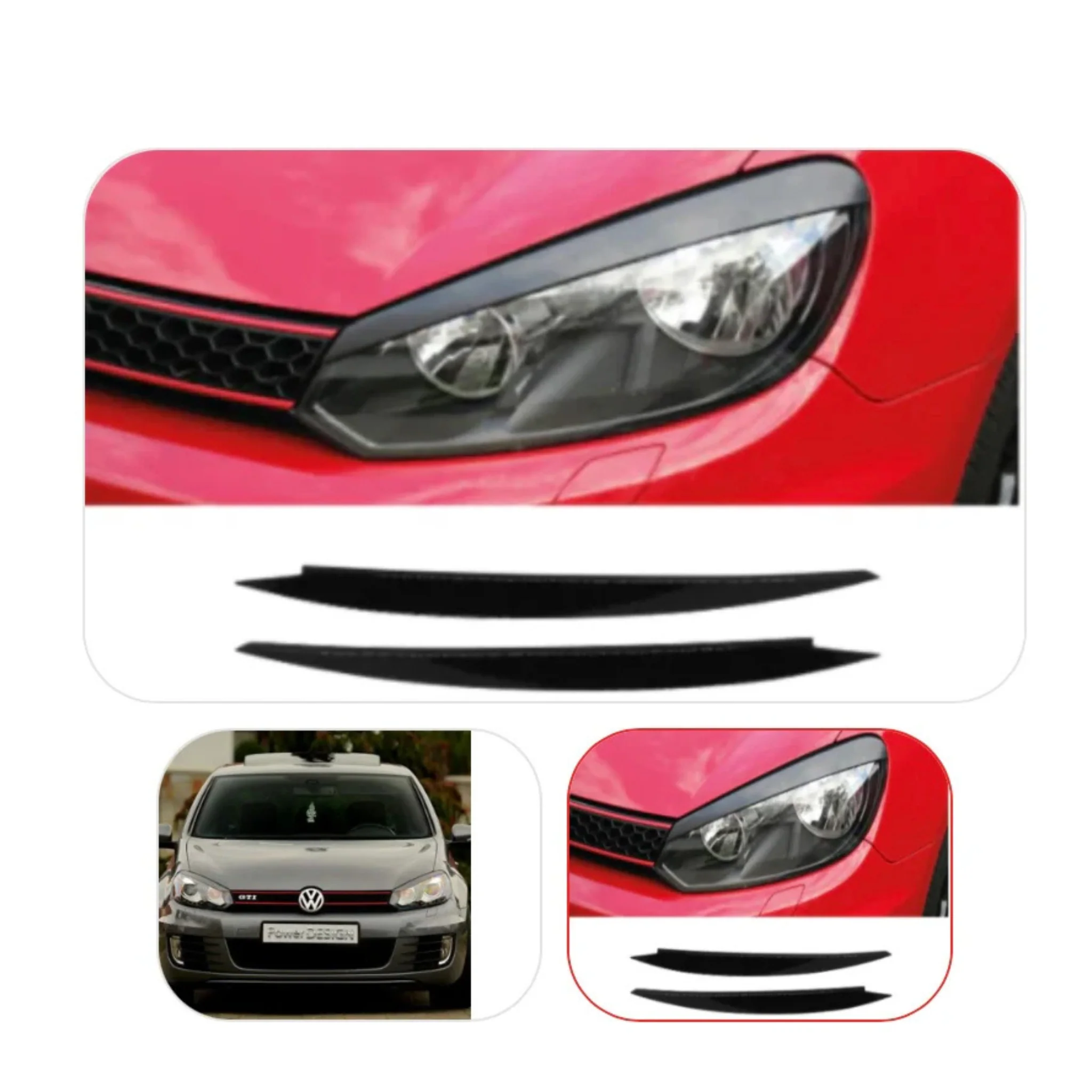 GOLF 6 GLOSS BLACK EYELIDS (non oem) - Image 2