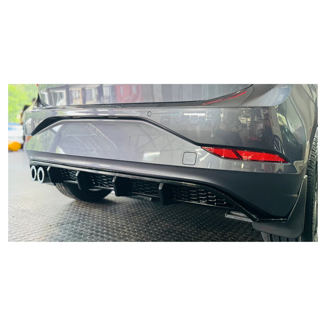 POLO 8 TSI TO GTI GLOSS BLACK REAR DIFFUSER CHROME TIPS (non oem) - Image 2